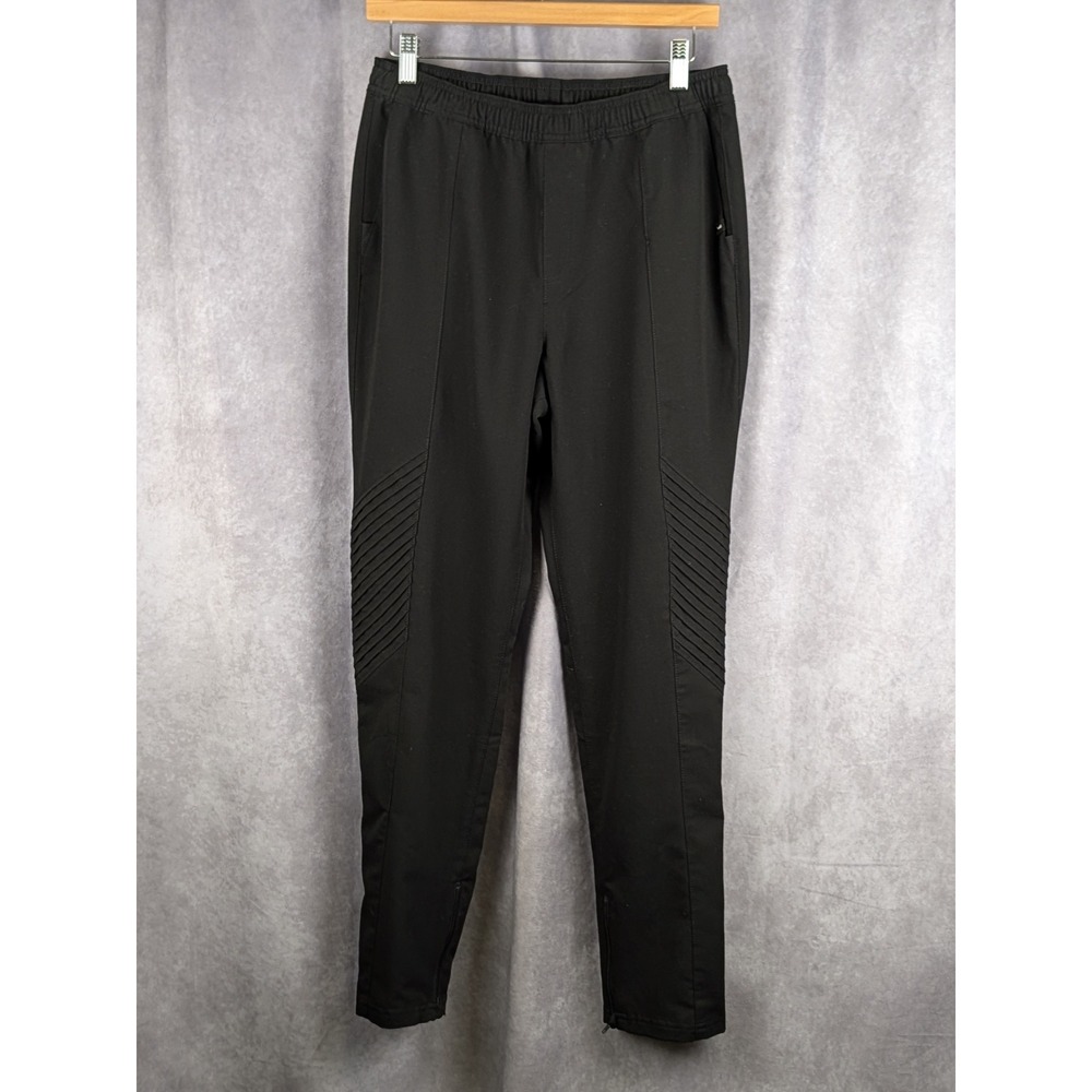Jaanuu Black‎ Moto Scrub Pants Womens Small Tapered Leg Zipper Pockets Ankle Zip